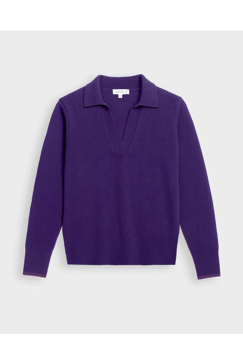 Long Sleeve Collared V-Neck Sweater, Alternate, color, Deep Nightshade