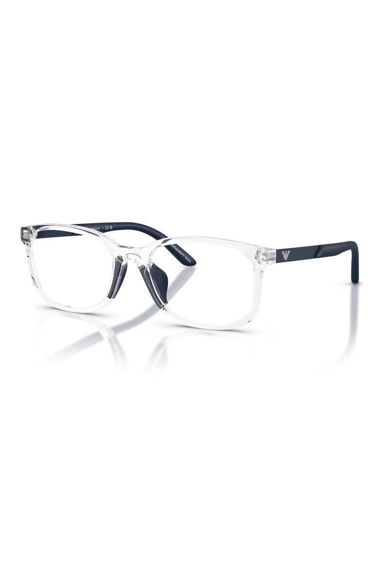 Kids' 47mm Pillow Optical Glasses, Alternate, color, SHINY CRYSTAL / DEMO LENS