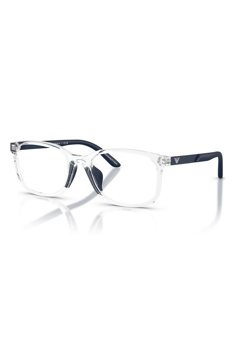 Emporio Armani Kids' 47mm Pillow Optical Glasses, Alternate, color, Shiny Crystal / Demo Lens