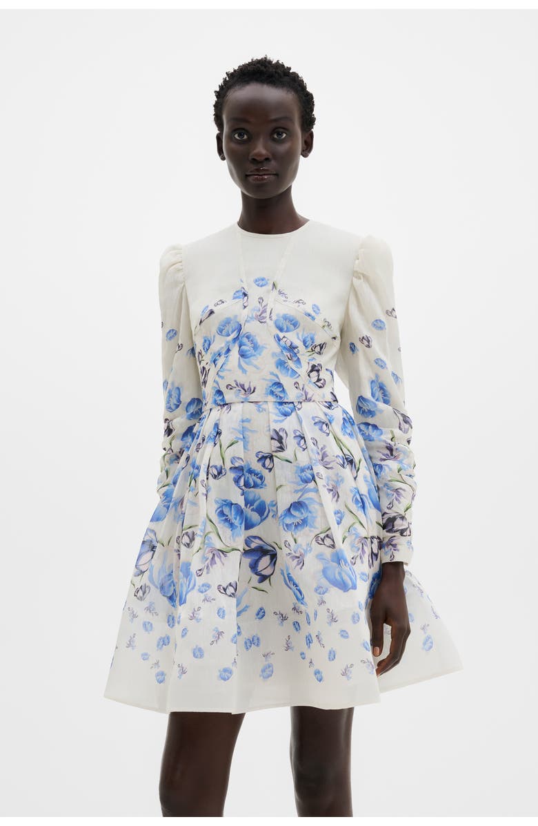 Malina Leoni Silk Blend Mini Dress, Main, color, Tulip Blue