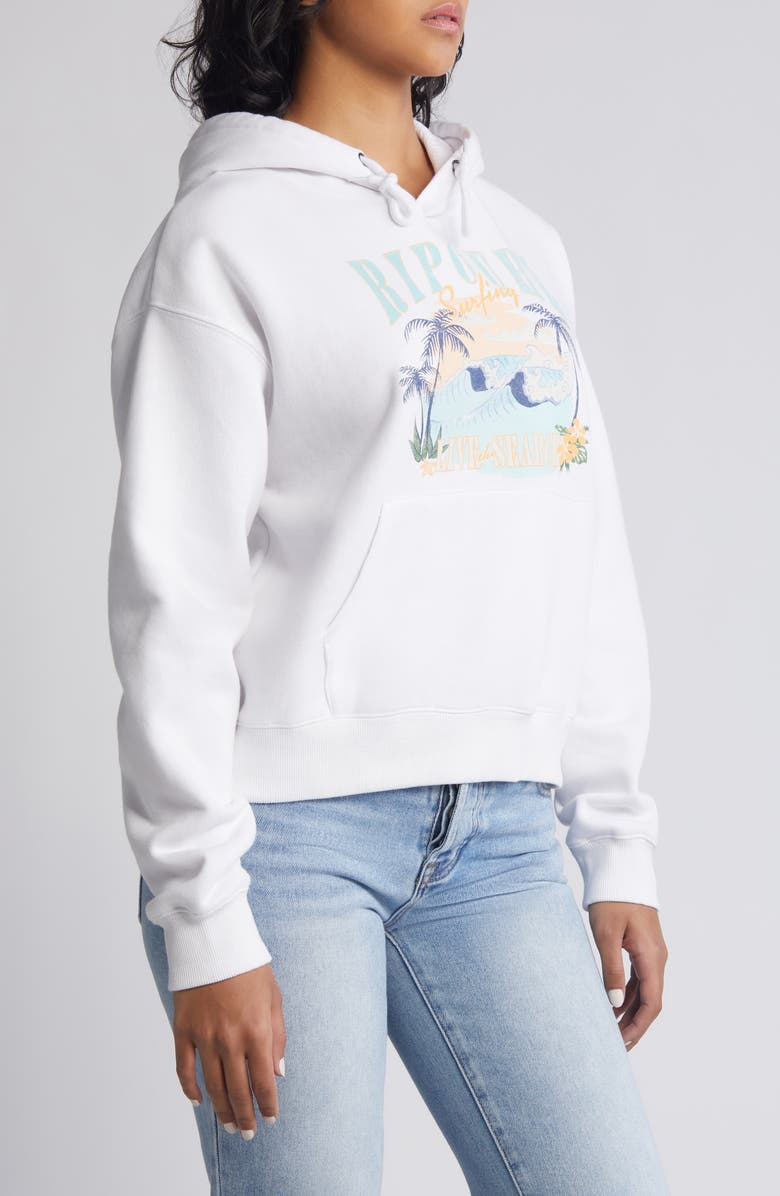 Rip Curl Paradise Palms Fleece Graphic Hoodie, Alternate, color, White