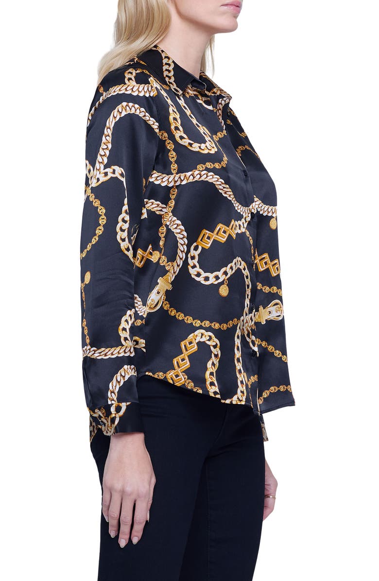 L'AGENCE Tyler Silk Shirt, Alternate, color, 