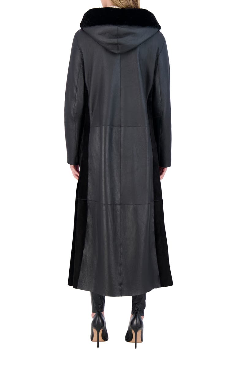 GORSKI Reversible Textured Genuine Shearling Coat, Alternate, color, Black/Black