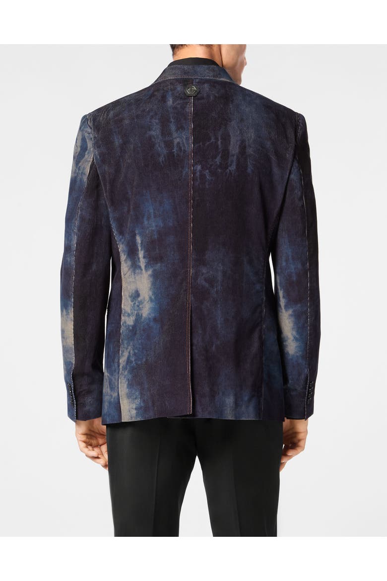 Bleached Velvet Blazer Gigolò Fit Men, Alternate, color, darkblue