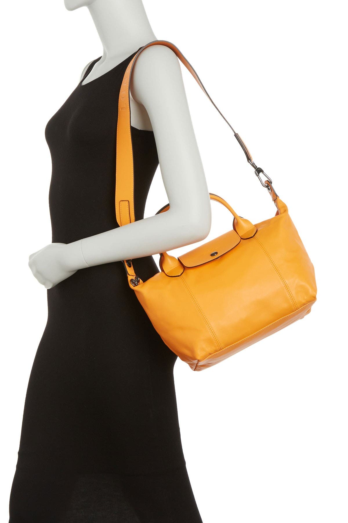 Longchamp Le Pliage Cuir Leather Top Handle Bag, Alternate, color, 