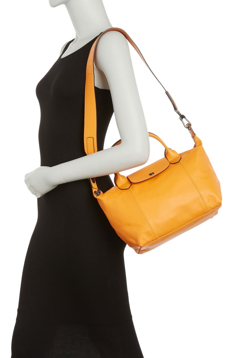 Longchamp Le Pliage Cuir Leather Top Handle Bag, Alternate, color,