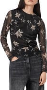 AllSaints Caia Floral Mesh Top