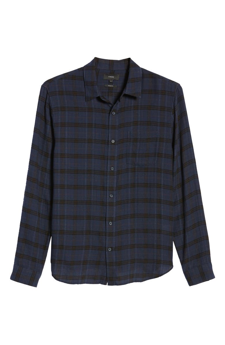 Vince Slim Fit Plaid Button-Up Shirt, Alternate, color, 