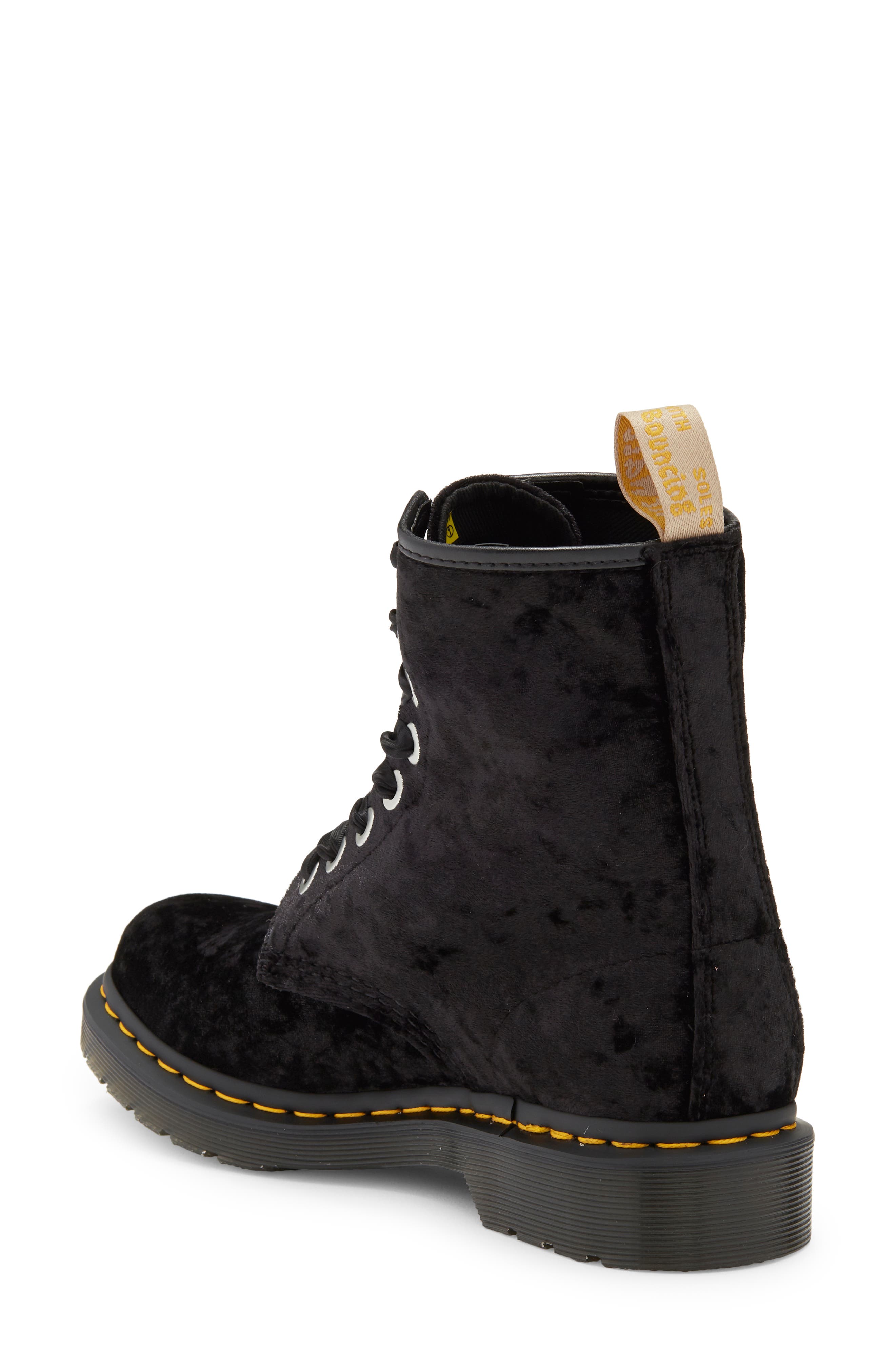 Dr. Martens 1460 Crushed Velvet Combat Boot, Alternate, color, 