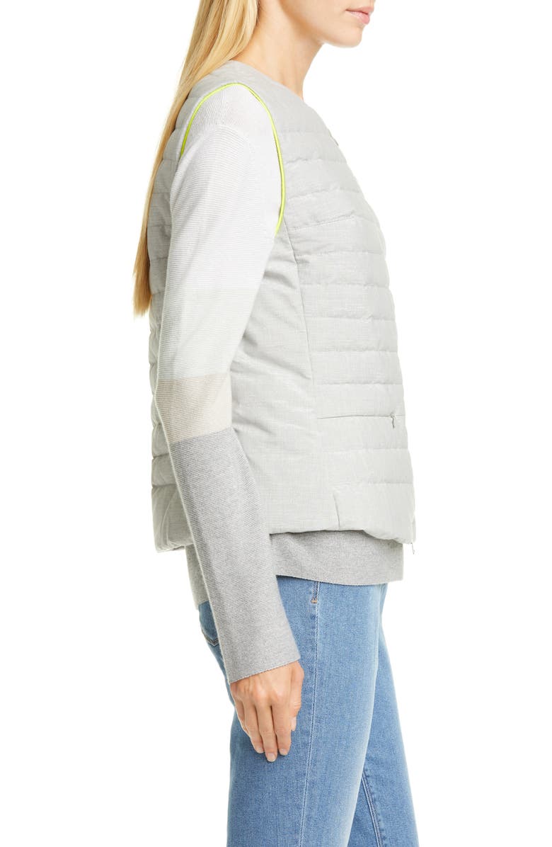 Fabiana Filippi Metallic Neon Trim Down Puffer Vest, Alternate, color, 