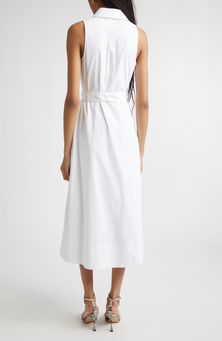 Ramy Brook Darcey Tie Waist Midi Shirtdress, Alternate, color, White