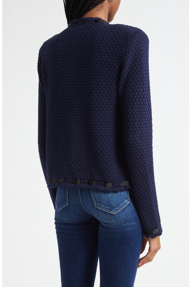 Astor Contrast Trim Cardigan, Alternate, color, MIDNIGHT/BLACK