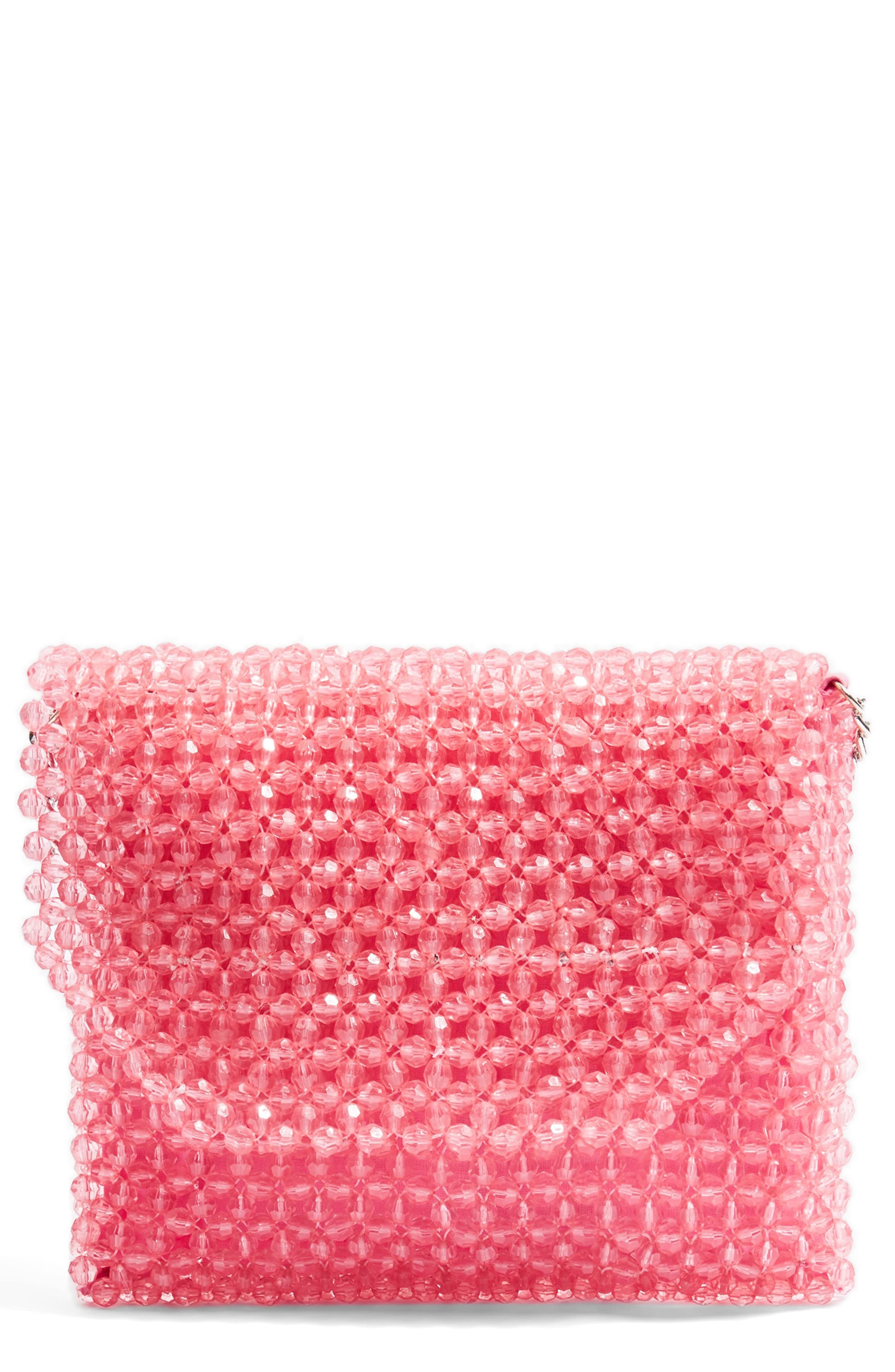 Topshop Zizi Beaded Shoulder Bag, Main, color, 