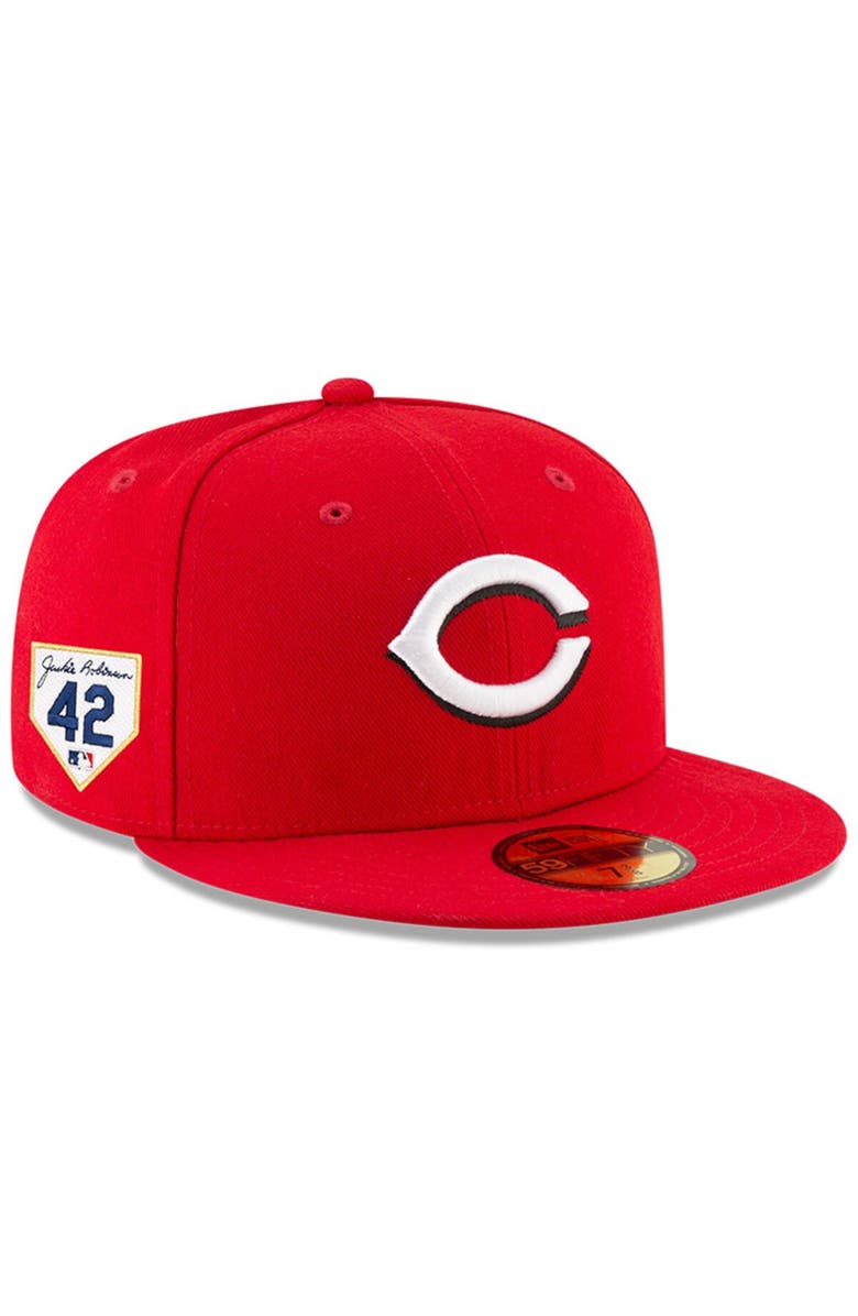 New Era Men's New Era Red Cincinnati Reds 2024 Jackie Robinson Day 59FIFTY Fitted Hat, Main, color, 