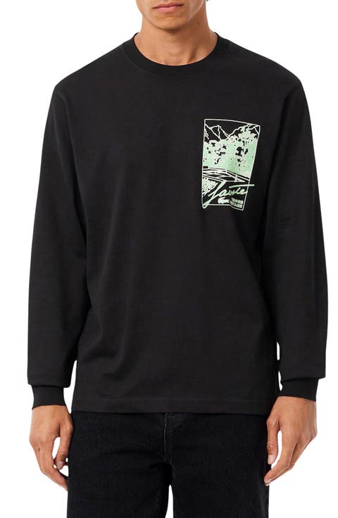 Classic Fit Long Sleeve Cotton Graphic T-Shirt