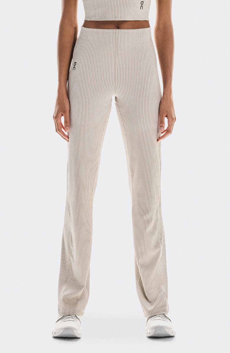 On All Day Ribbed High Waist Pants, Main, color, Desert/ White