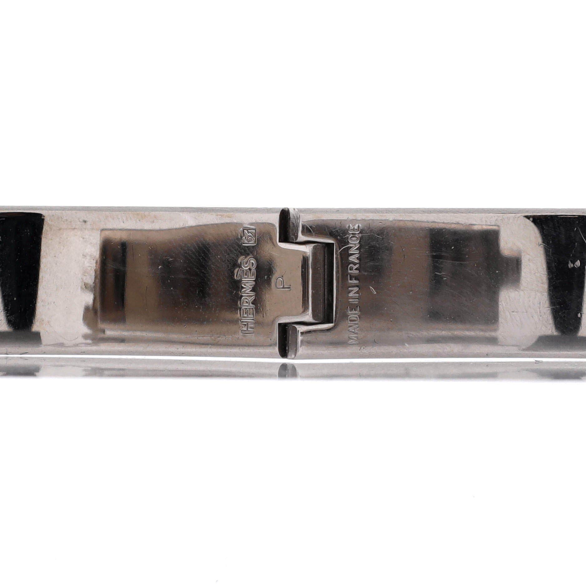 Pre-Owned Hermes Clic H Bracelet Enamel Narrow, Alternate, color, Red