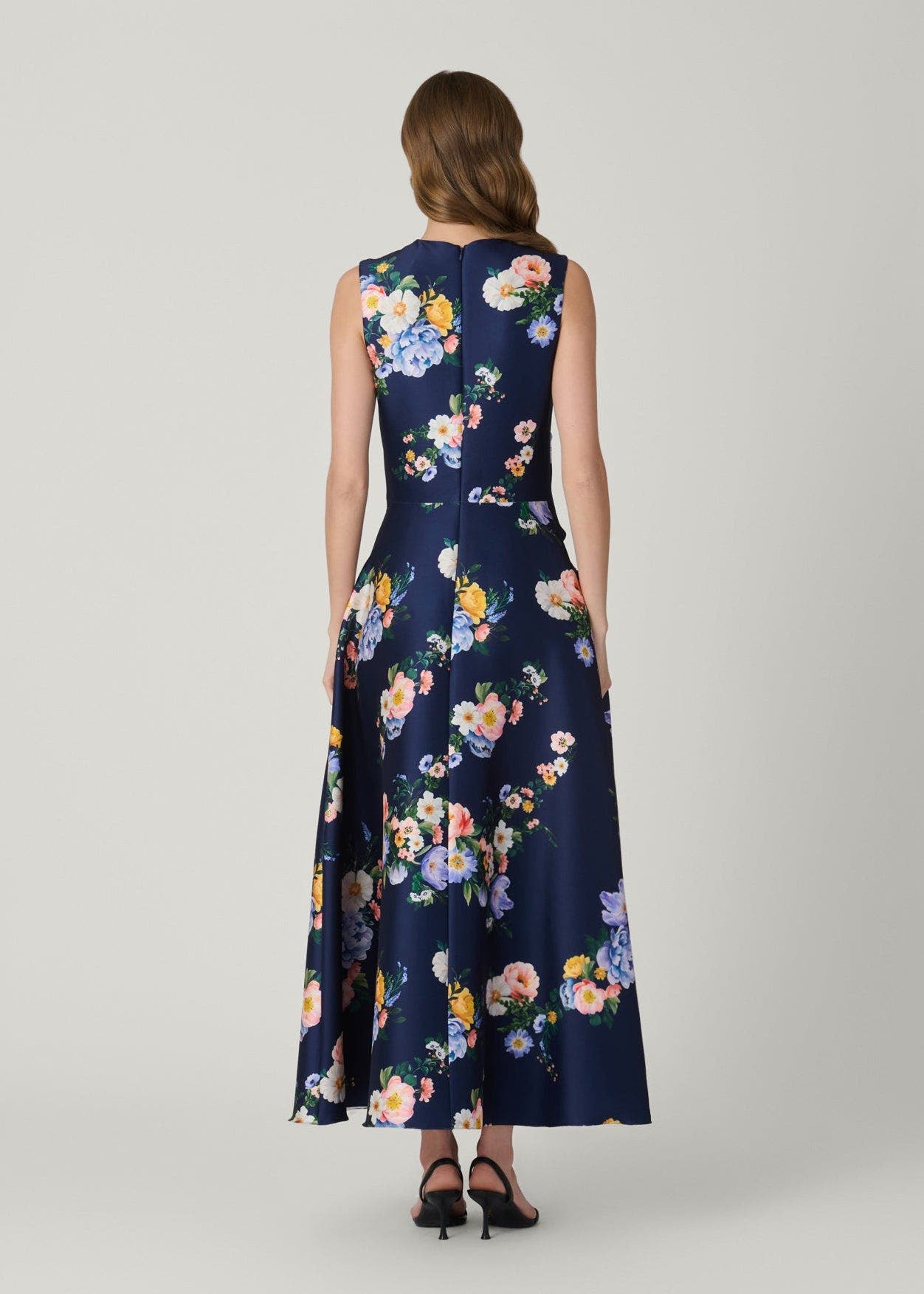 Shoshanna Midnight Marie Tossed Floral Mikado Dress (Women) | Nordstrom