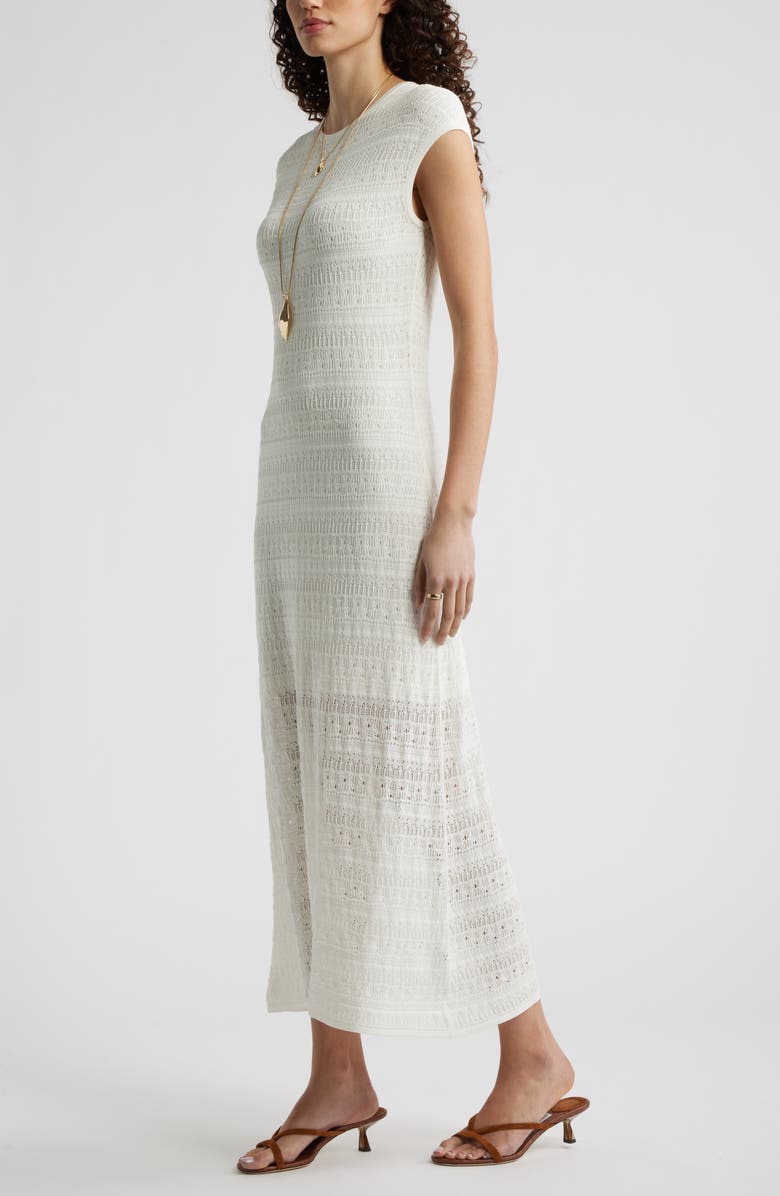 Nordstrom Pointelle Knit Linen Blend Sweater Dress, Alternate, color, 