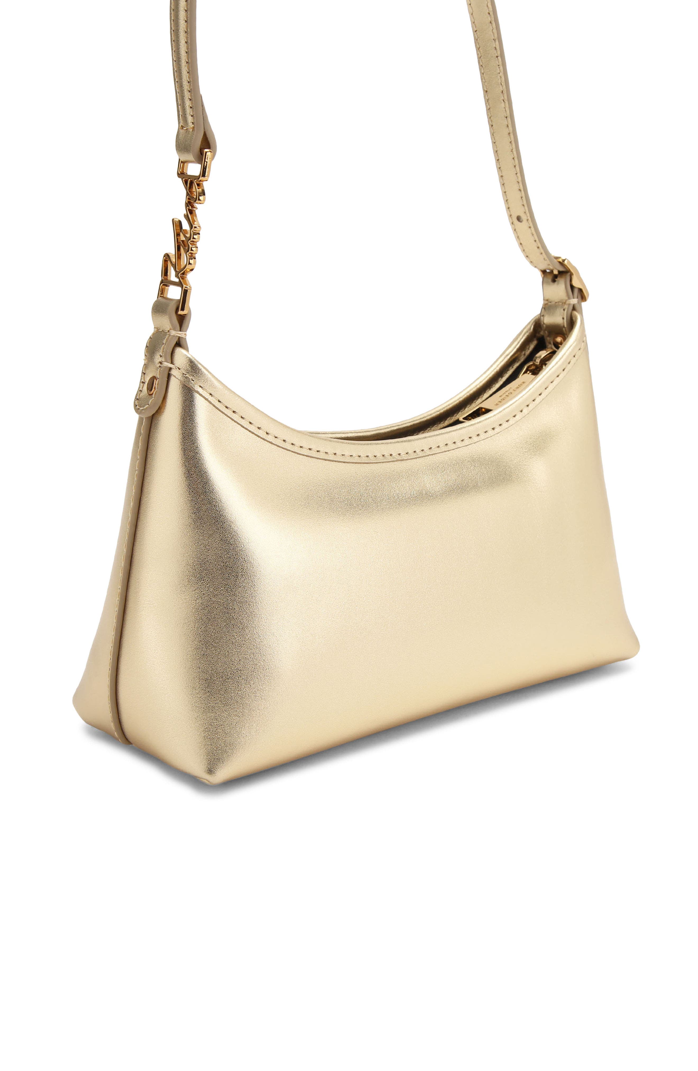 Kurt Geiger London Kurt Sling Metallic Leather Shoulder Bag, Alternate, color, Gold