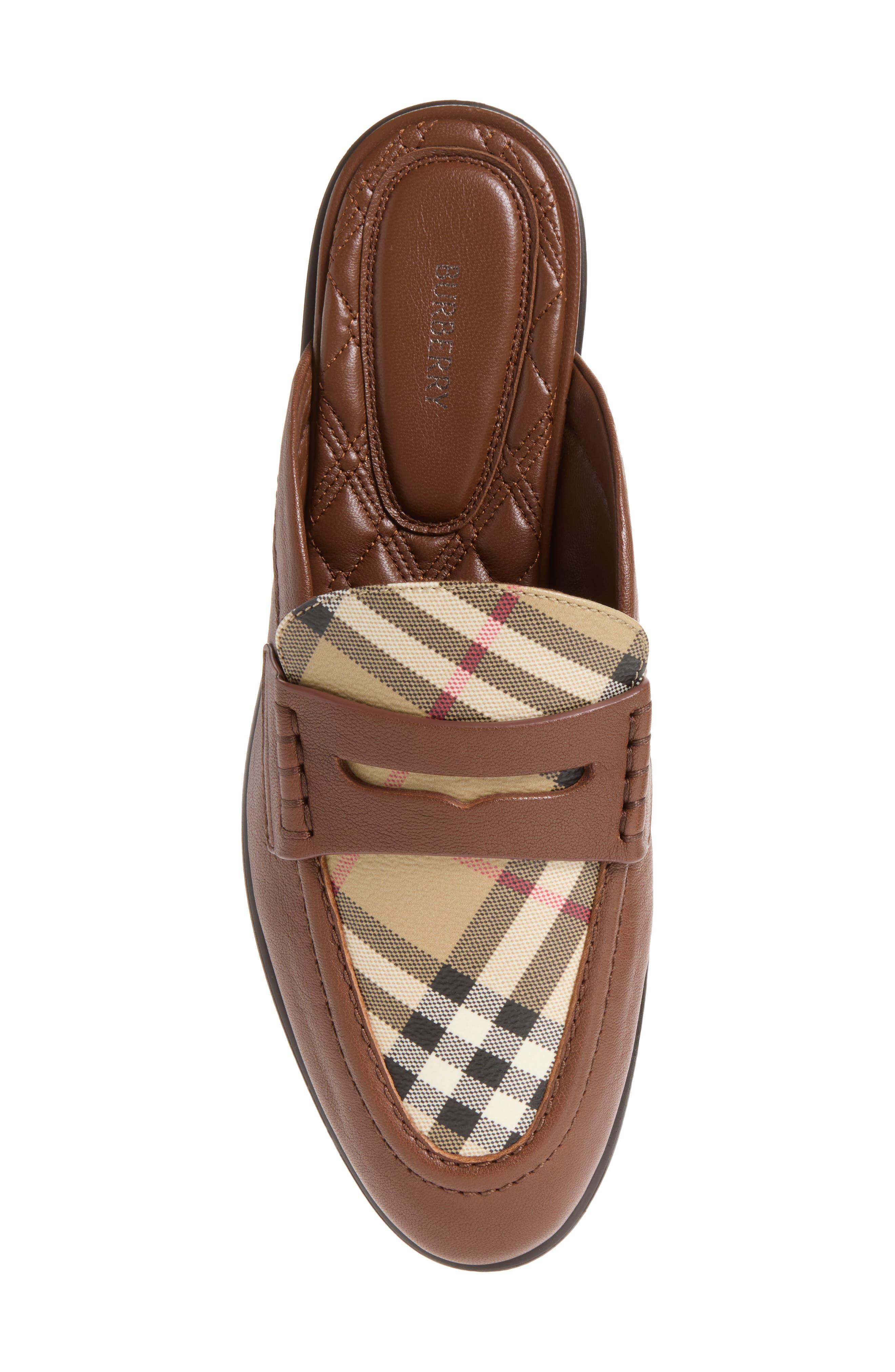 Opal Check Loafer Mule, Alternate, color, TOBACCO / ARCHIVE BEIGE