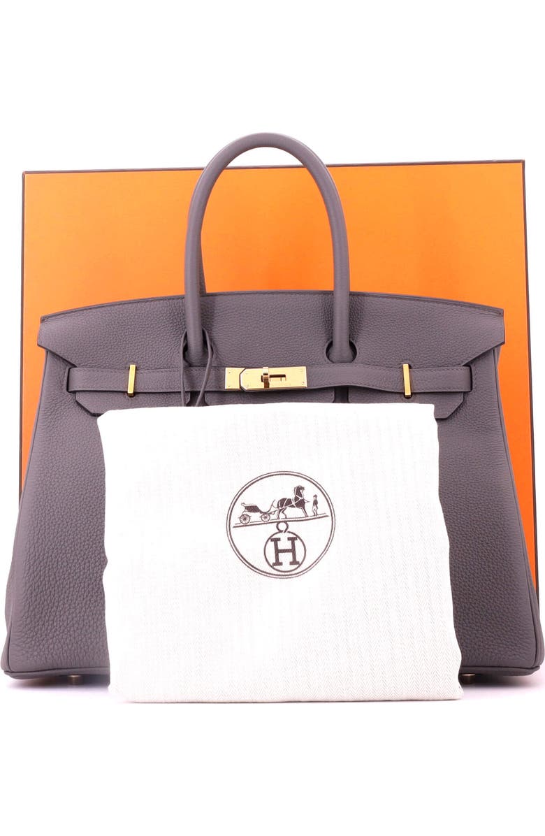 Pre-Owned Hermes Birkin Handbag Grey Togo with Rose Gold Hardware 35, Alternate, color, Etain