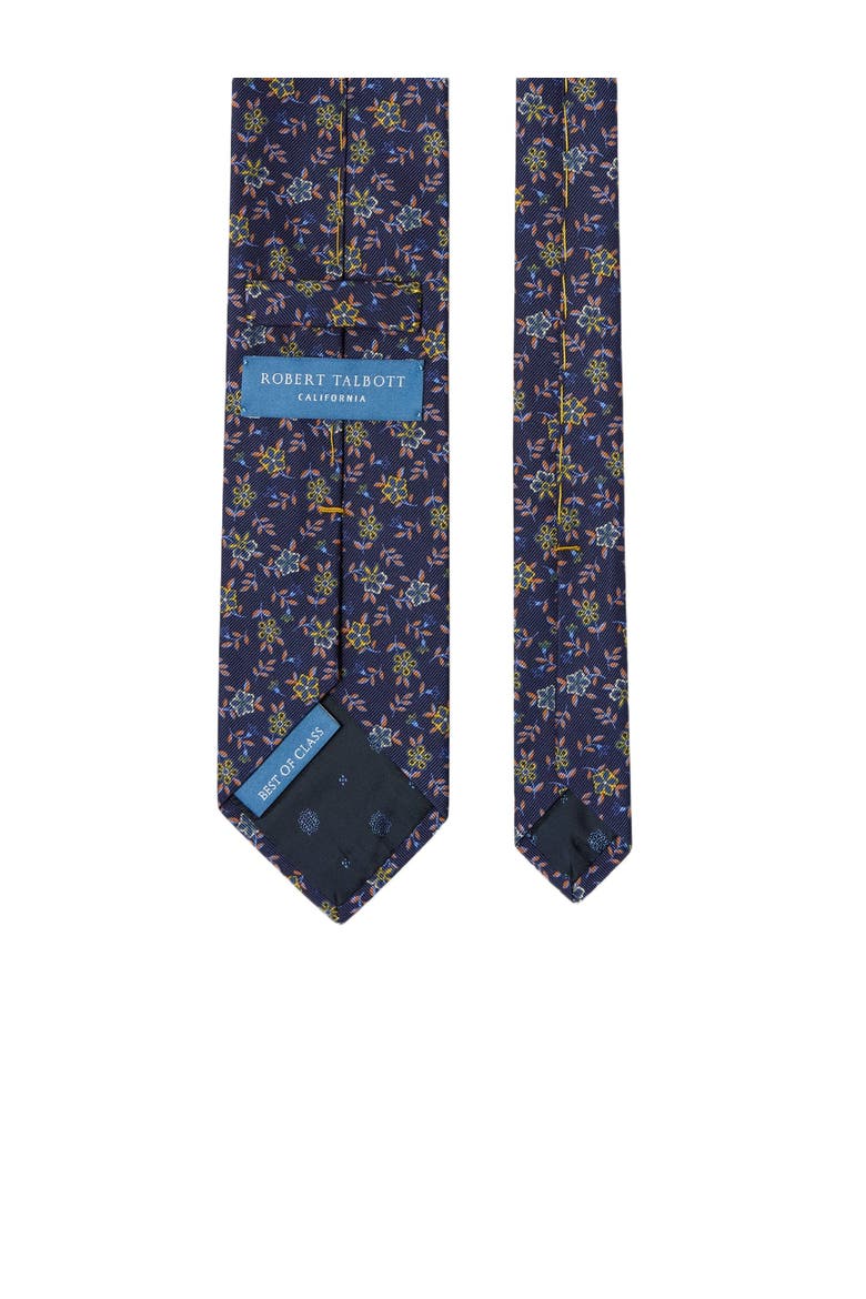 Robert Flowers Ribbed Silk Best of Class Necktie, Alternate, color, Navy