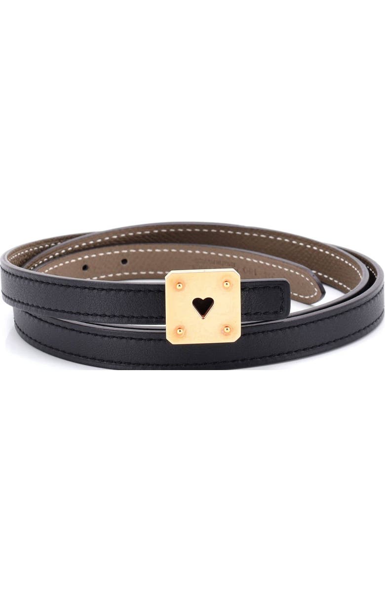 Pre-Owned Hermes As de Coeur Reversible Belt Leather Thin, Main, color, Etoupe