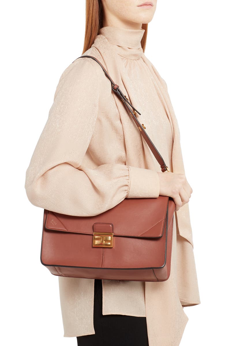 Fendi Large Kan U Leather Shoulder Bag, Alternate, color,