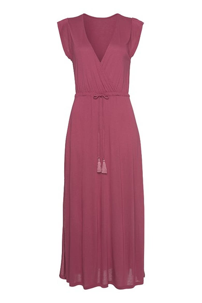 Women's Side Slit Maxi Dress, Alternate, color, Berry