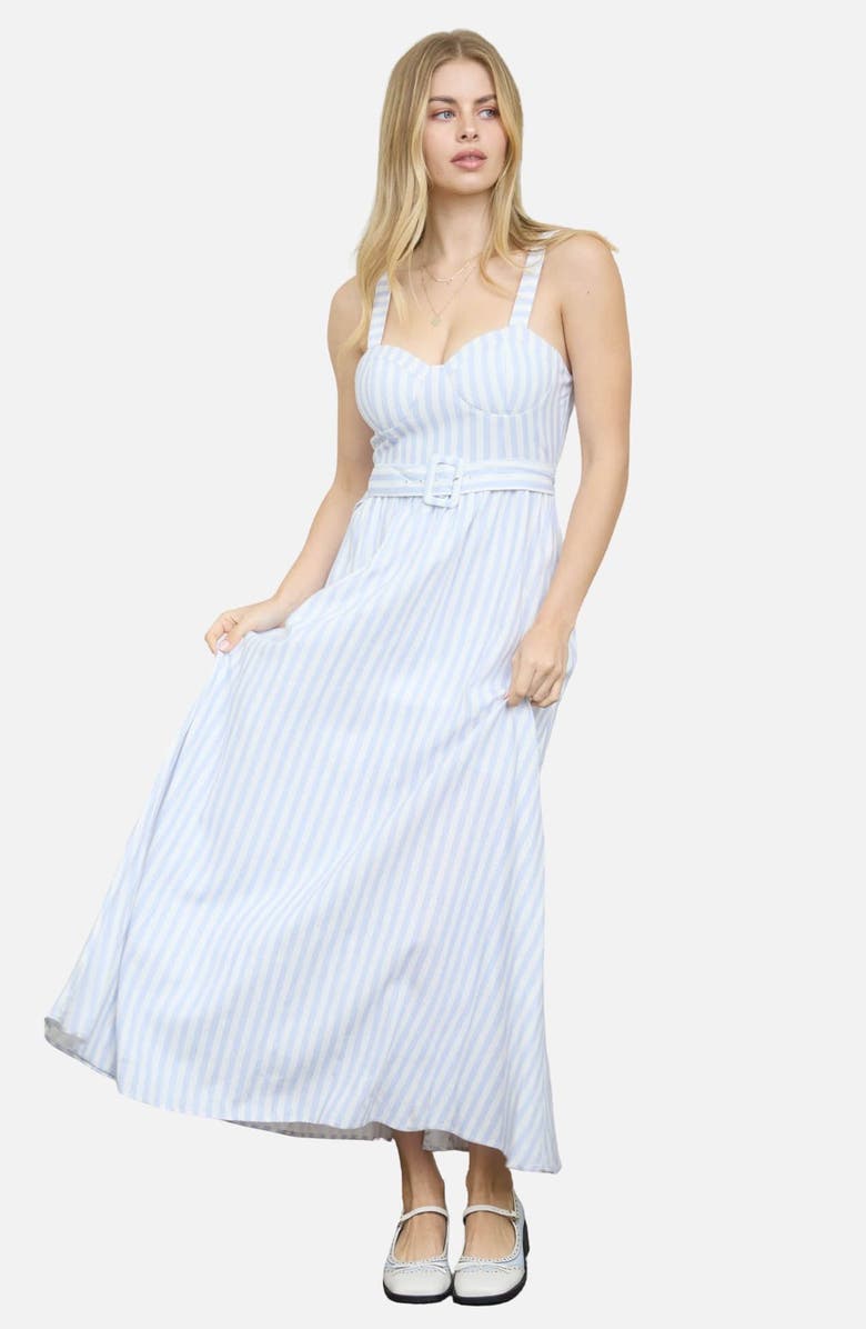Blu Pepper Stripe Sleeveless Dress, Alternate, color, Light Blue
