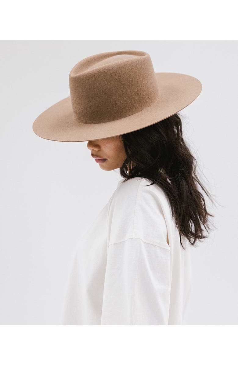 Gigi Pip Dakota Wide Brim Felt Hat, Alternate, color, Brown