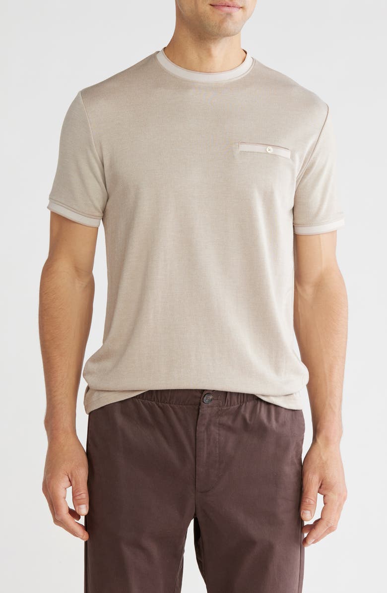 DENIM AND FLOWER Chest Pocket T-Shirt, Main, color, Sand