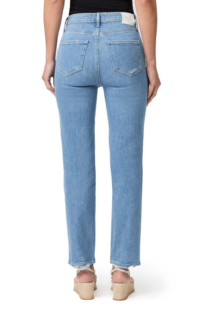 PAIGE Stella Ripped High Waist Straight Leg Jeans, Alternate, color, Pecotdsthm