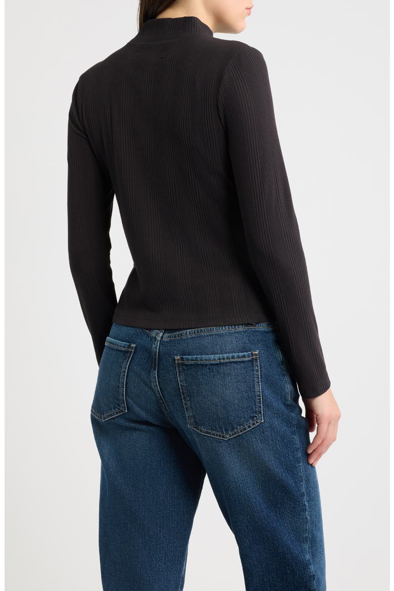 Mock Neck Long Sleeve Shirt, Alternate, color, BLACK