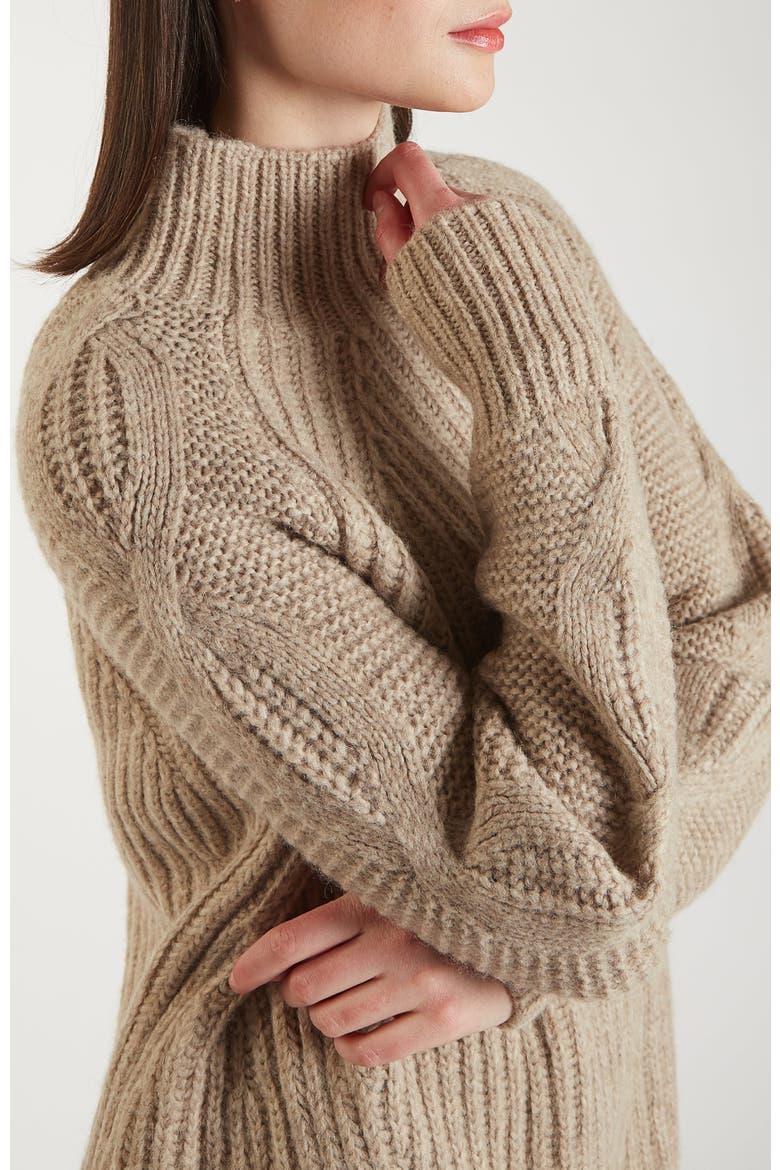 Lori Funnel Neck Tunic, Alternate, color, Sable