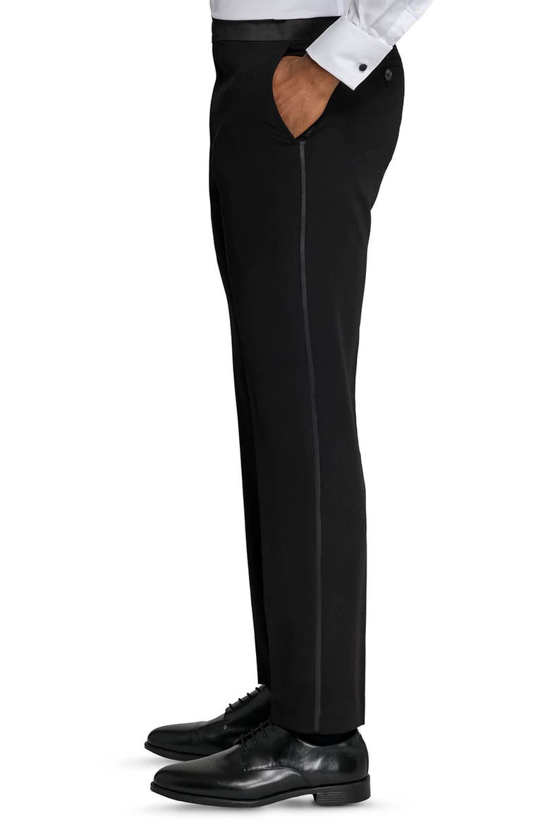Stretch Tuxedo Pants, Alternate, color, BLACK