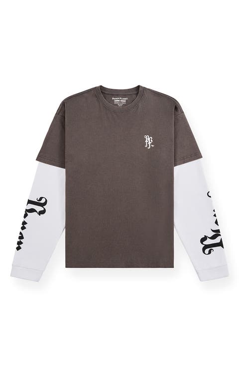 Old English Layered Look Graphic T-Shirt