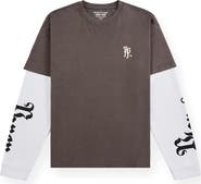 PAPER PLANES Old English Layered Look Graphic T-Shirt