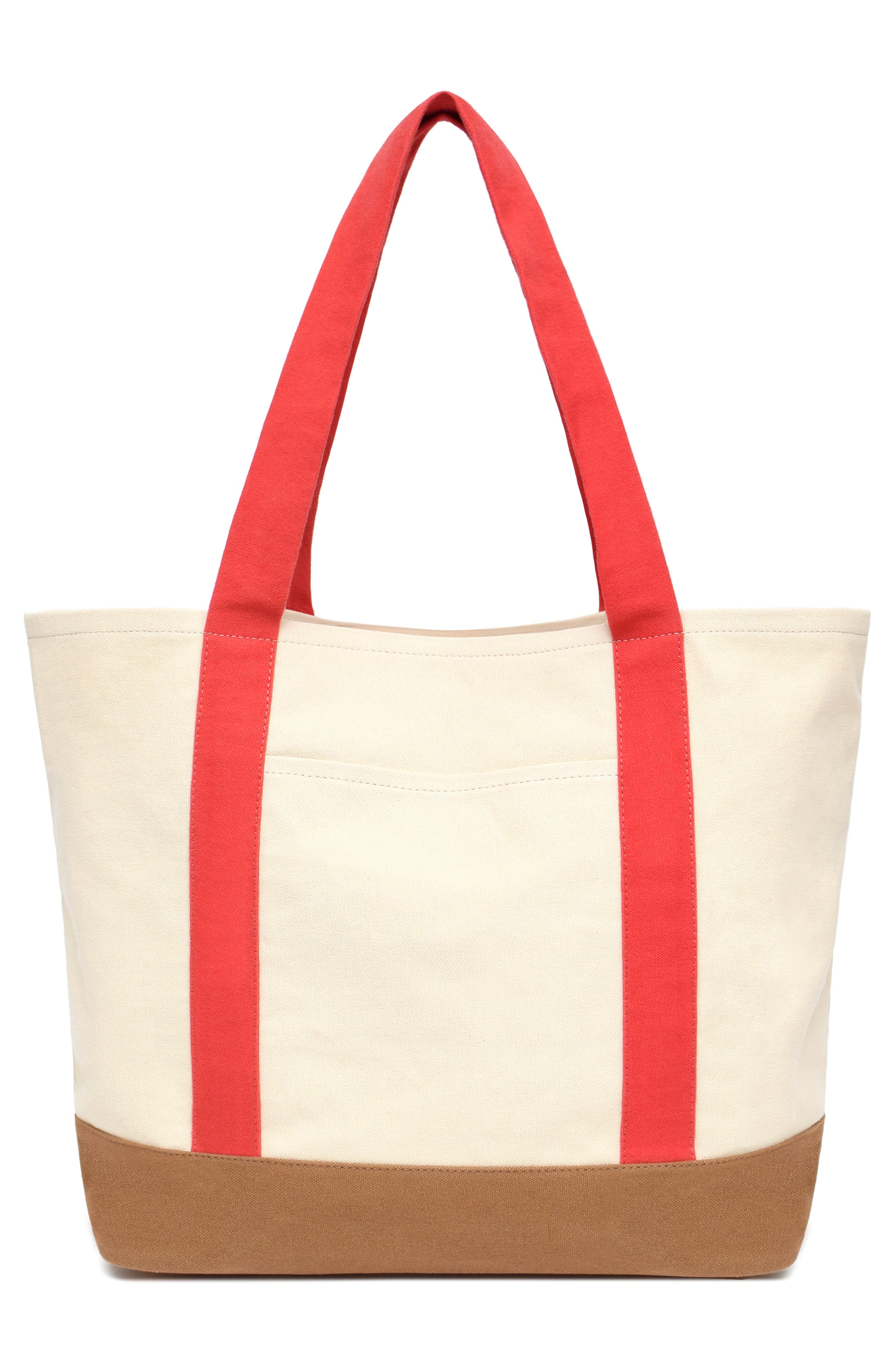 Kylee Colorblock Canvas Tote, Alternate, color, NATURAL/ CHILI