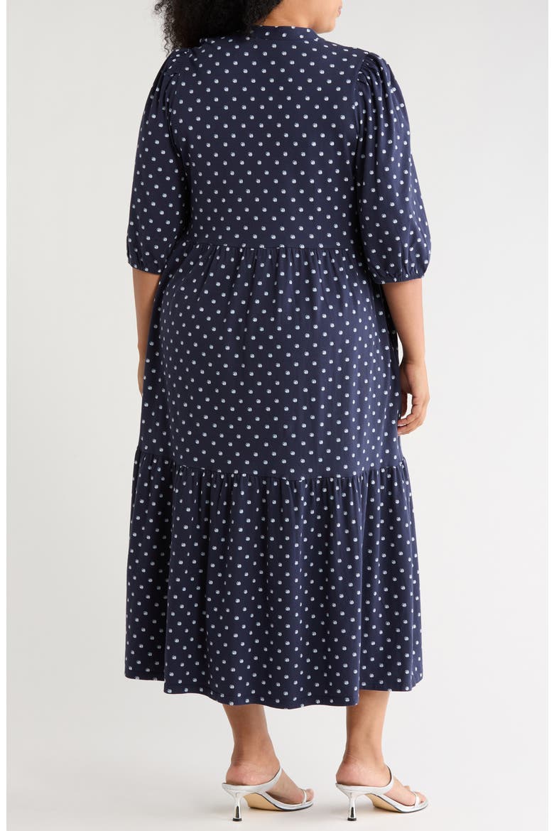 Knit Maxi Dress, Alternate, color, NAVY- IVORY HALF MOON DOT
