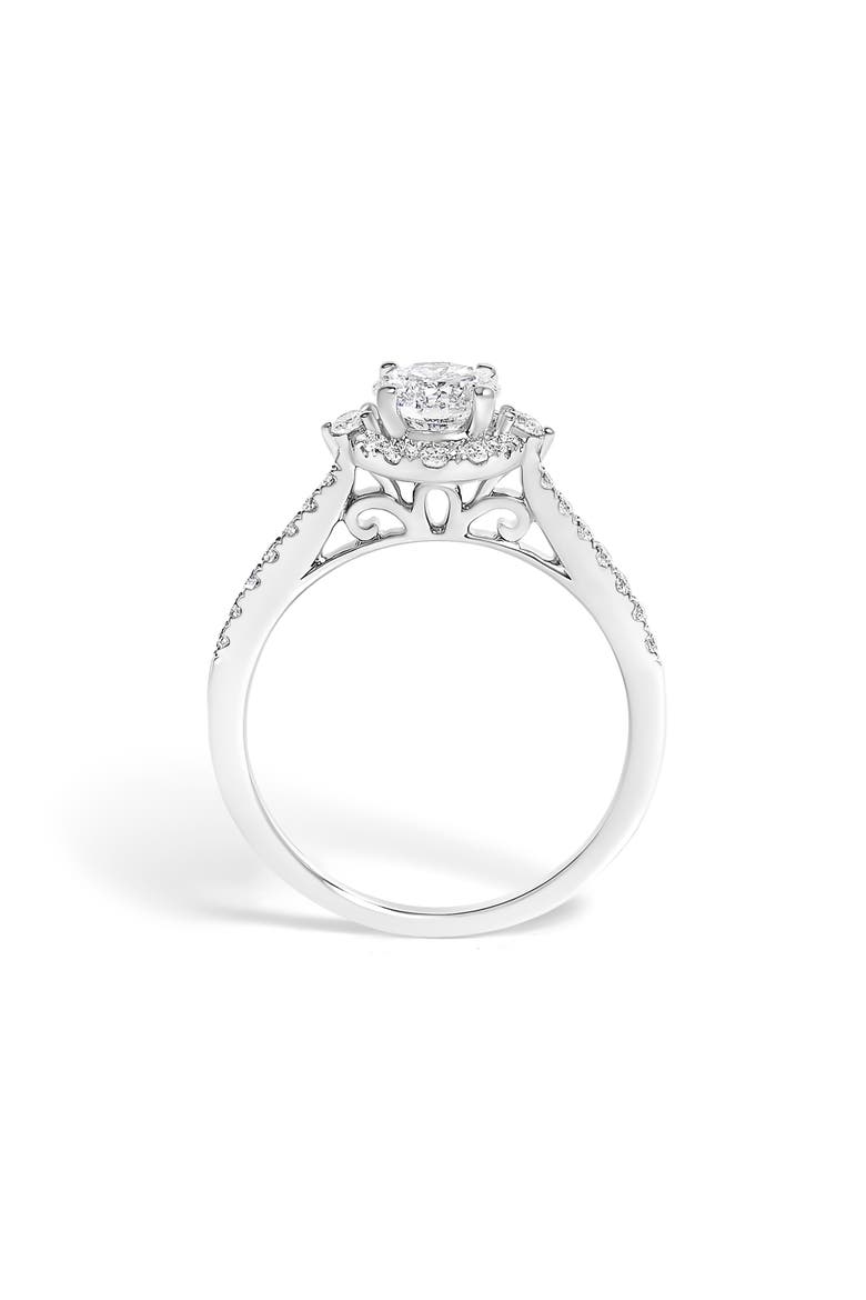 14K White Gold 1.00 Cttw Lab-Grown Diamond Oval Shaped Halo Engagement Ring, Alternate, color, White