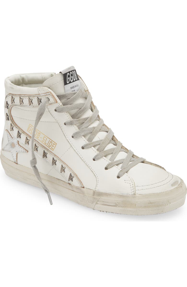 Golden Goose Slide High Top Sneaker, Main, color, White