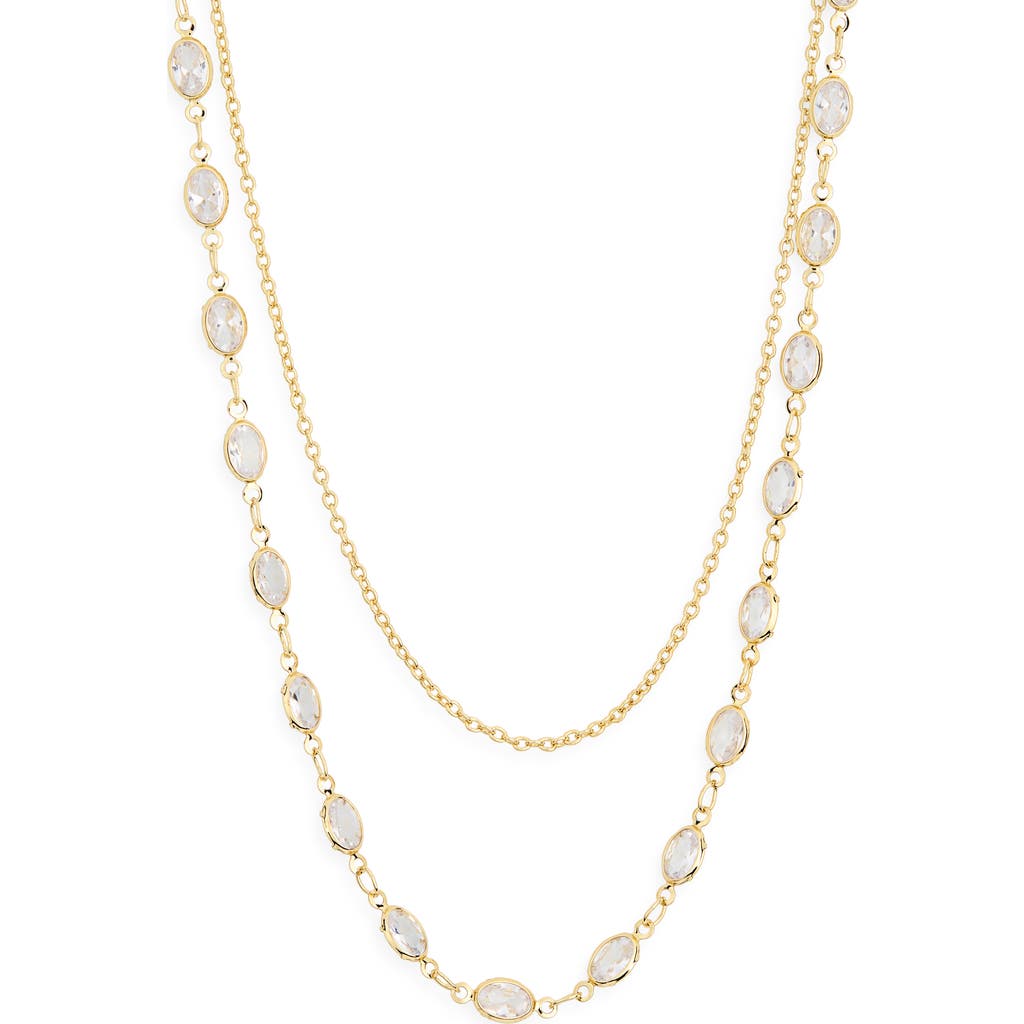 Nordstrom Rack Bezel Stone Layered Necklace In Gold