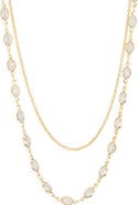 NORDSTROM RACK Bezel Stone Layered Necklace