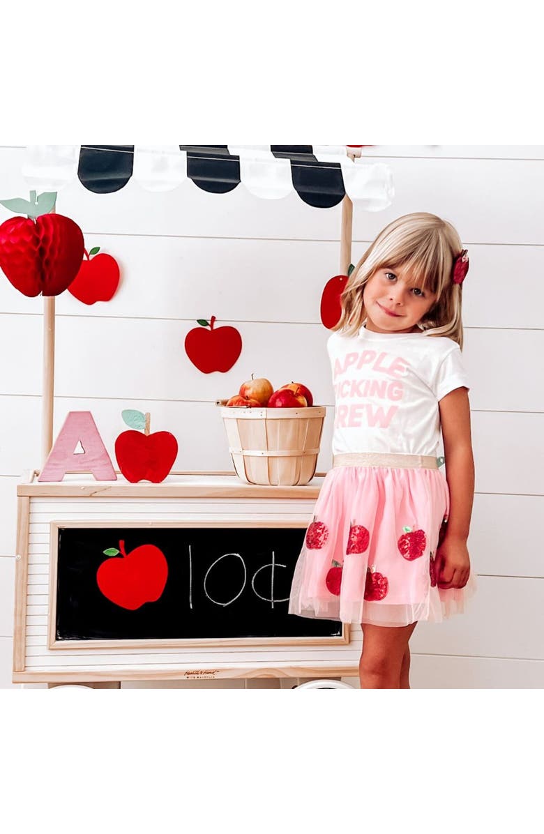 Sweet Wink Apple Picking Crew Short Sleeve T-Shirt, Alternate, color, White