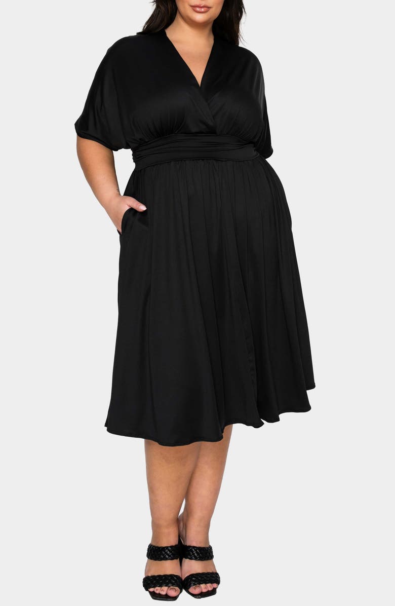 L I V D Cyra Empire Waist Midi Dress, Alternate, color, 