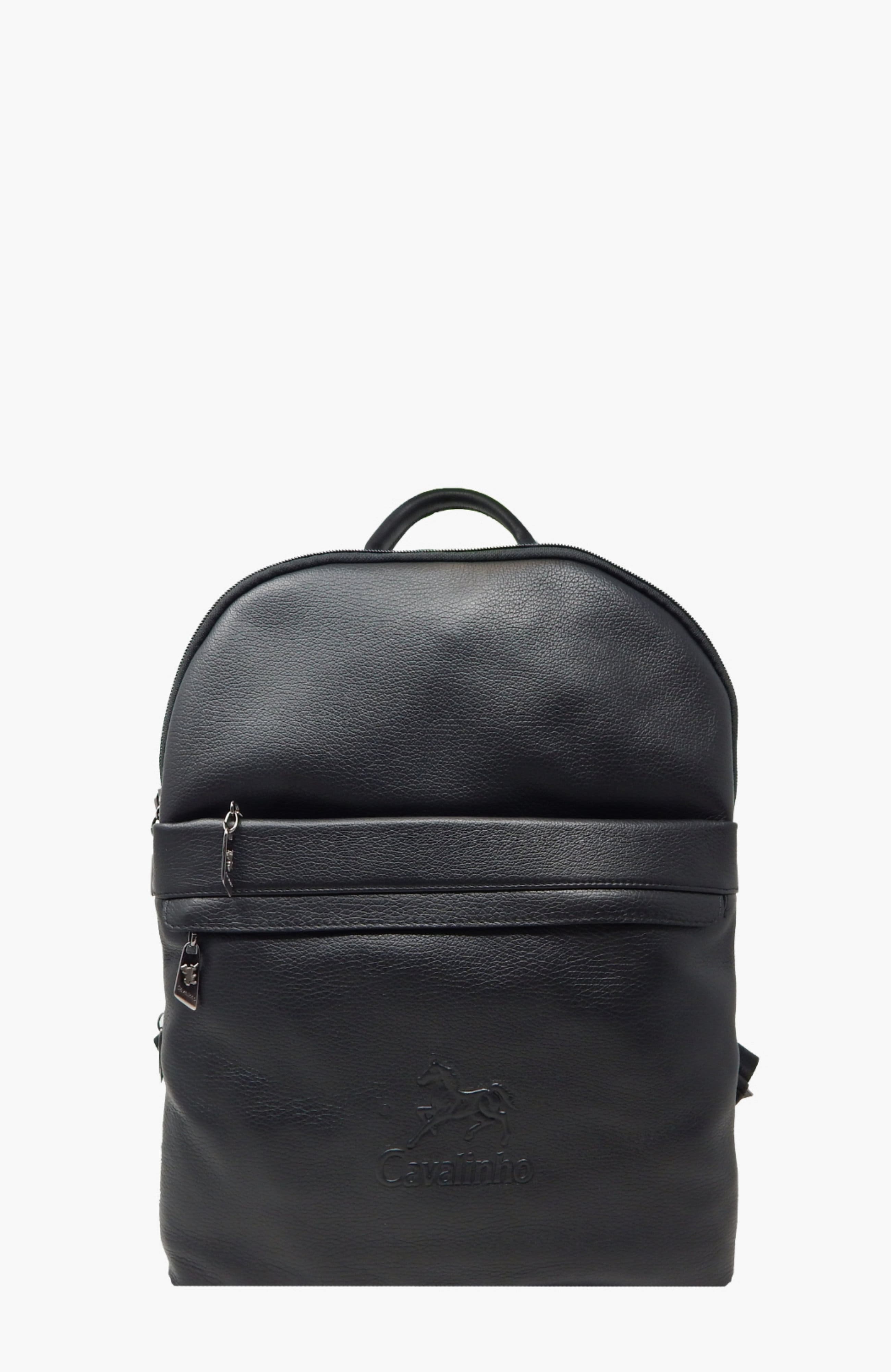 El Estribo 384 Leather Backpack, Main, color, Black