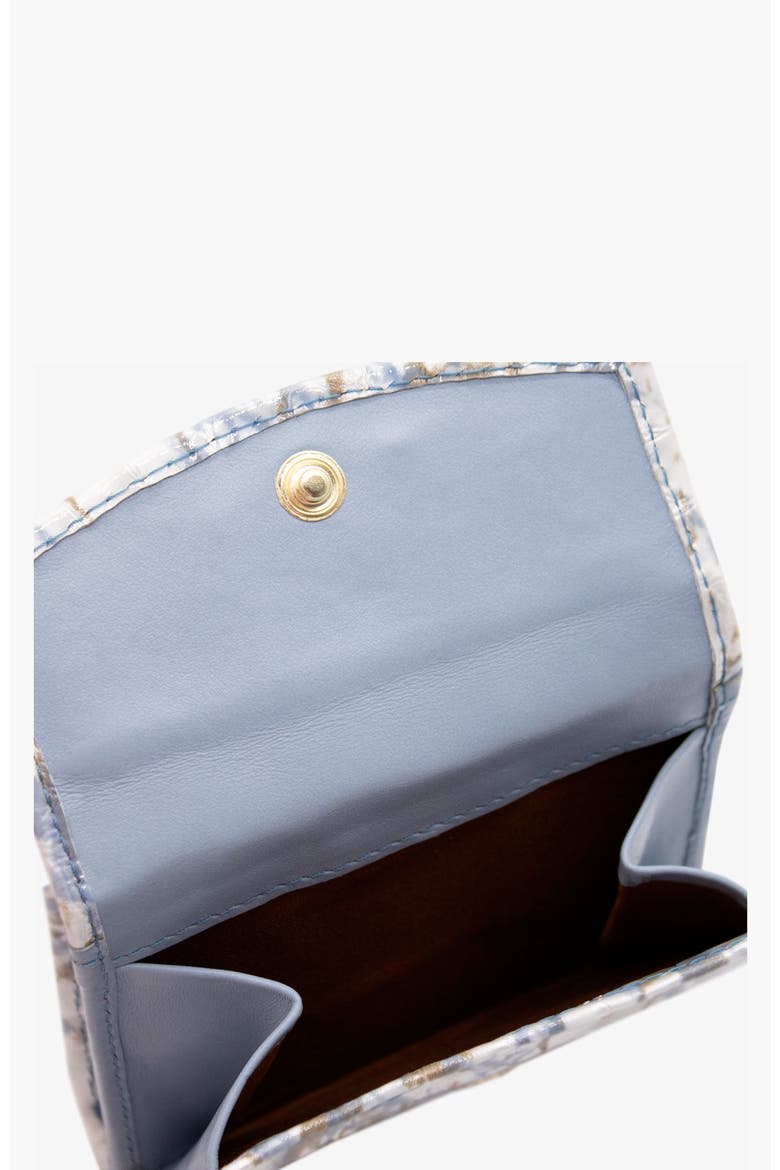 Acqua Bella Mini Patent Leather Wallet 530, Alternate, color, Blue / White