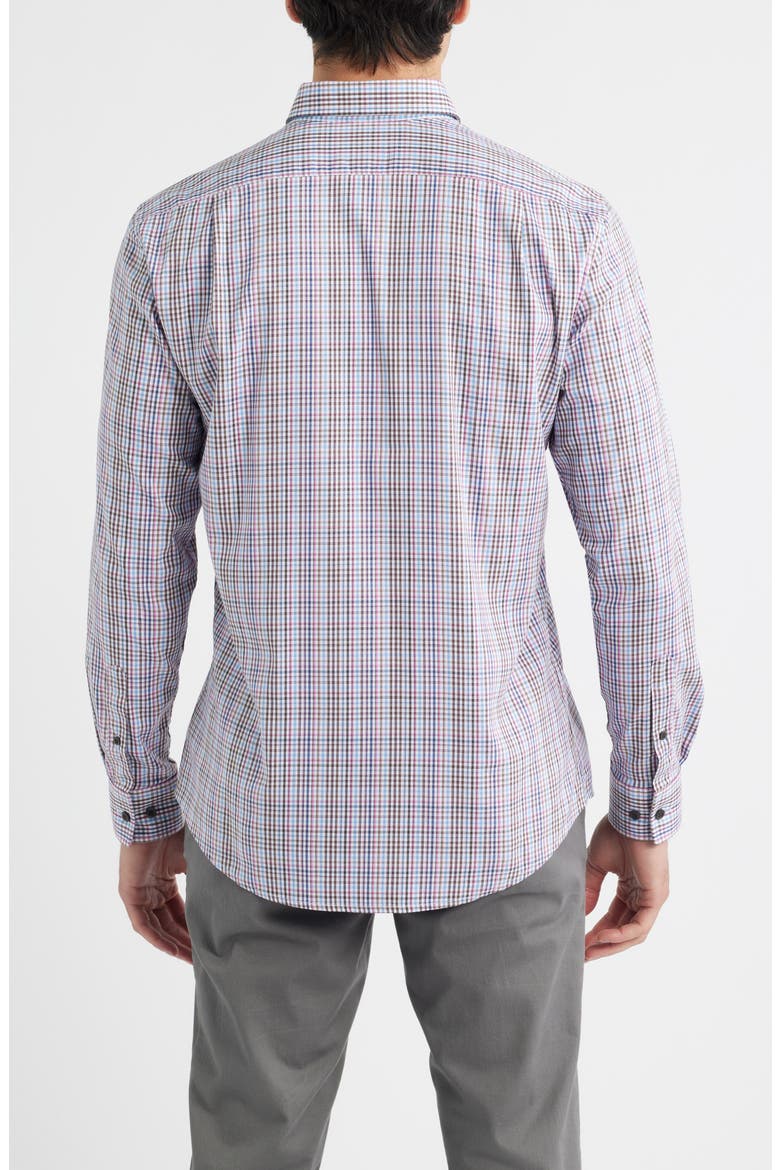 Adelson Check Button-Down Shirt, Alternate, color, COFFEE